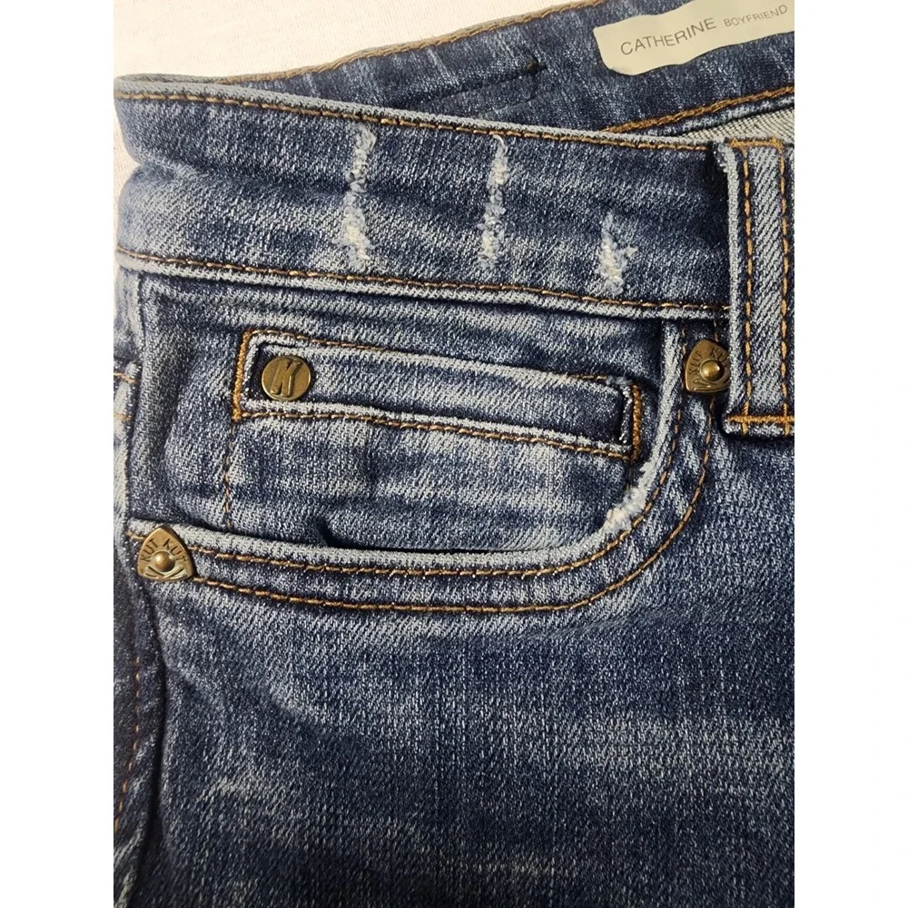 KUT from the Kloth Catherine‎ Boyfriend Jeans Women 4 Distressed Denim Mid Rise